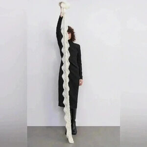 NWT Zara Limited Edition Crochet Scarf Ivory Loose Knit Long